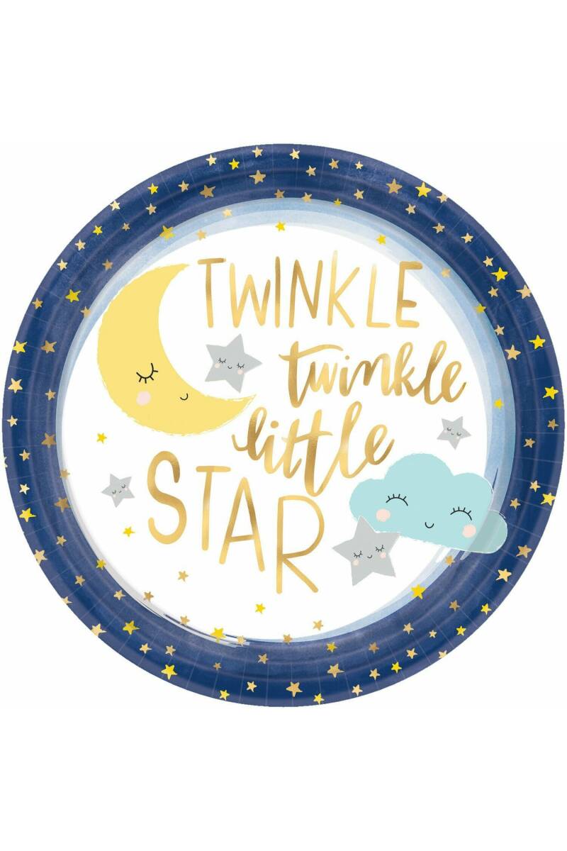 Twinkle Little Star Paper Plates Round (26.7 cm) - 8pk