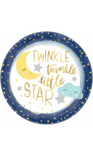 Twinkle Little Star Paper Plates Round (26.7 cm) - 8pk