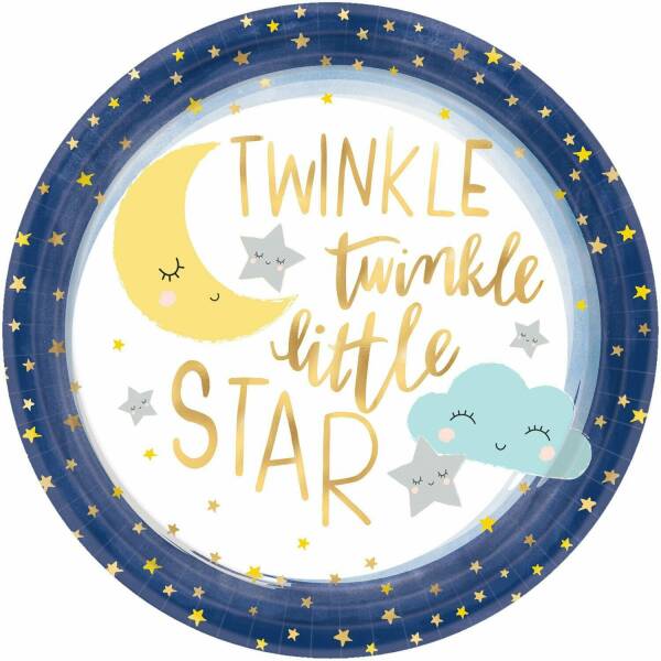 Twinkle Little Star Paper Plates Round (26.7 cm) - 8pk