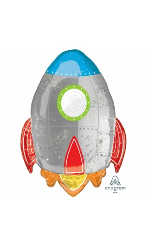 Blast off Birthday SuperShape Foil Balloon - 21" x 29" (53cm x 73cm)