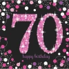 70th Pink Sparkling Celebration Napkins 33cm x 33cm - 16pk