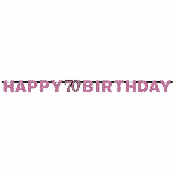 70th Pink Sparkling Celebration Paper Letter Banner - 2.13m