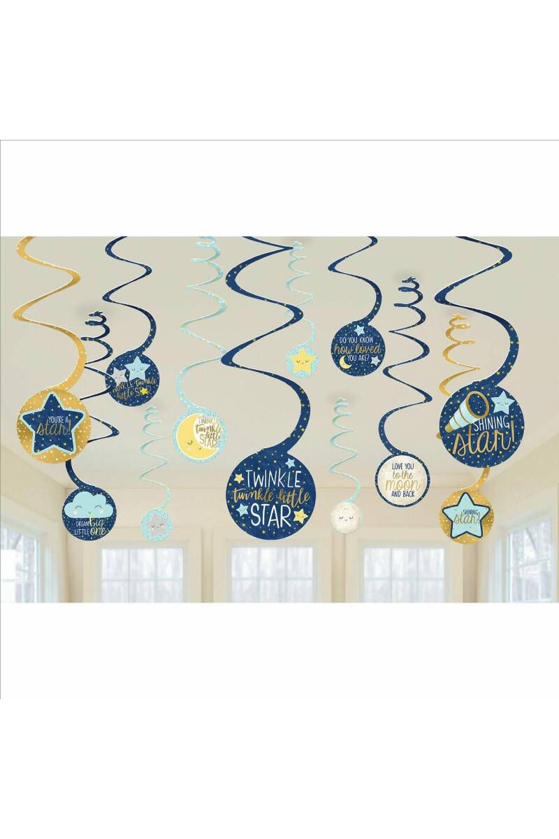 Twinkle Little Star Swirl Decorations - 12pk