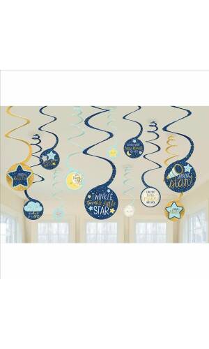 Twinkle Little Star Swirl Decorations - 12pk