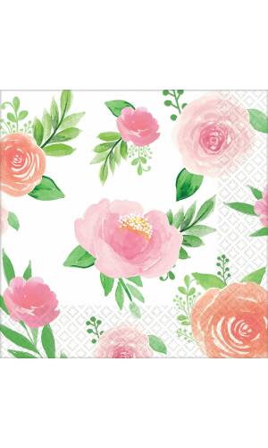 Floral Baby Napkins 25cm x 25cm - 16pk