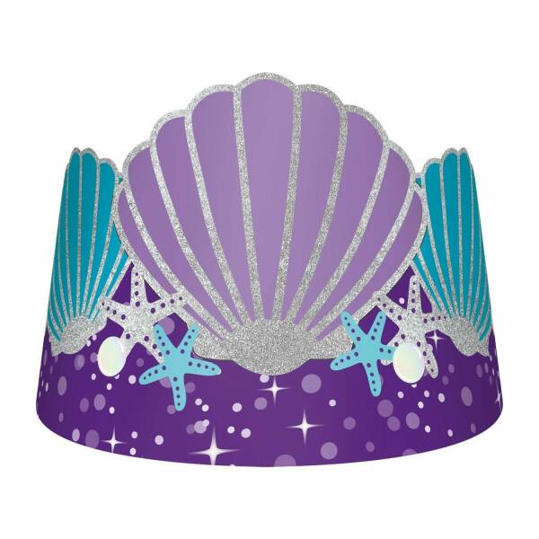Mermaid Wishes Party Tiaras 16cm x 12.6cm - 8pk