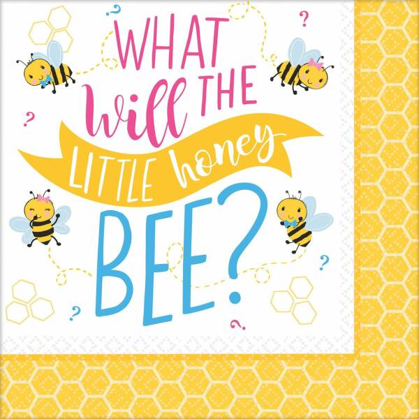 What Will It Bee? Lunch Napkins 33cm x 33cm - 16pk