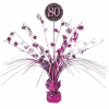 80th Birthday Pink Sparkling Celebration Centerpiece 46cm - 1pk