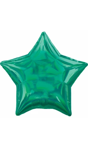 Holographic Iridescent Green Star Standard Foil Balloon - 18'' (43cm)