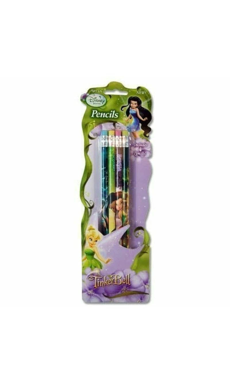 Tinkerbell & Fairies Pencils with Erasers- 4pk