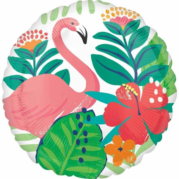 Hawaiian Flamingo Tropical 17" -  Foil Balloon