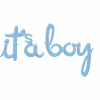 Script Phrase It's A Boy Pastel Blue Foil Balloon - 68cm x 50cm