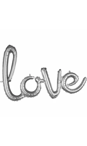 Script Phrase Happy Bday Silver Foil Balloon - 79cm