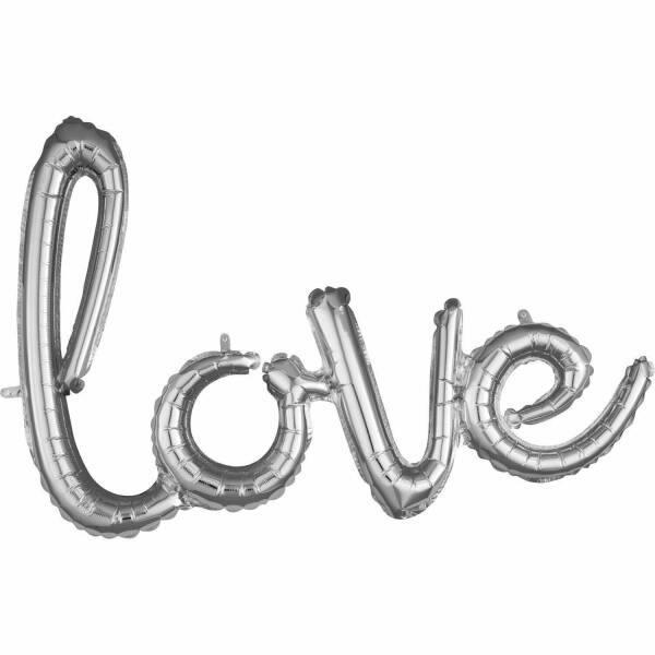 Script Phrase Happy Bday Silver Foil Balloon - 79cm
