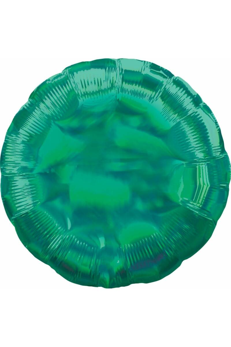 Holographic Iridescent Green Circle Standard Foil Balloon - 18'' (43cm)