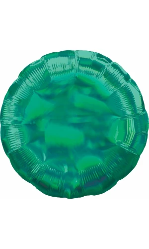 Holographic Iridescent Green Circle Standard Foil Balloon - 18'' (43cm)