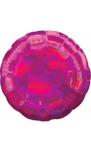 Holographic Iridescent Magenta Circle Standard Foil Balloon - 18'' (43cm)