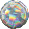 Holographic Iridescent Silver Circle Standard Foil Balloon 18'' - (43cm)