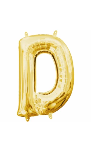 Gold Letter " D " Foil Balloon 16''