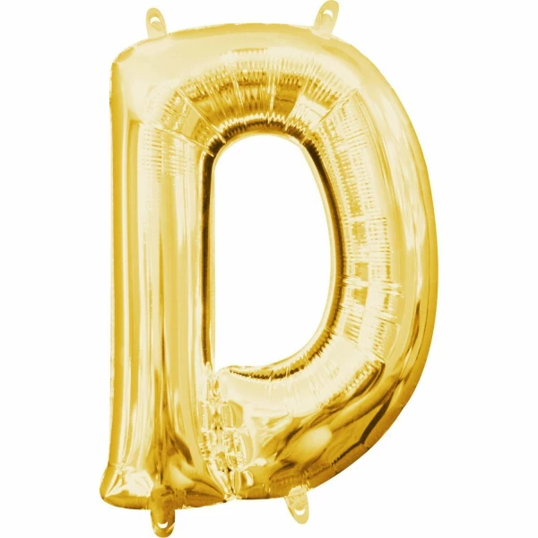 Gold Letter " D " Foil Balloon 16''