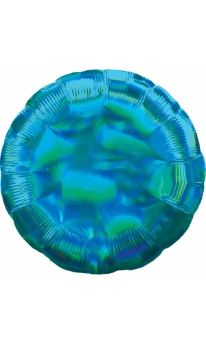 Holographic Iridescent Cyan Circle Foil Balloon - 18'' (43cm)