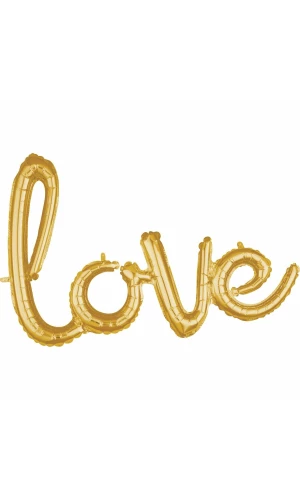 Gold Phrase "Love" Foil Balloon (78cm x 53cm)