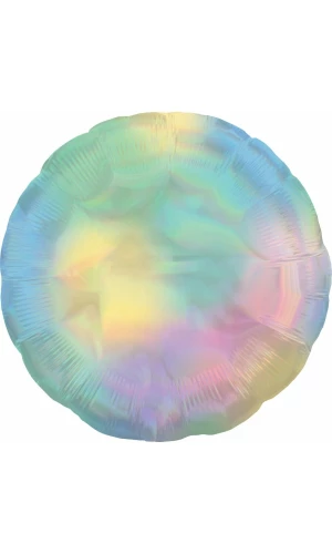 Holographic Iridescent Pastel Rainbow Circle Standard Foil Balloon - 18'' (43cm)