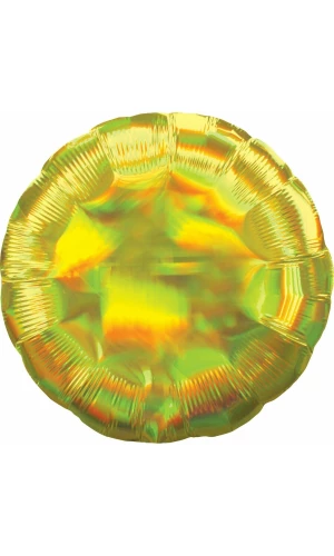 Holographic Iridescent Yellow Standard Circle Foil Balloon -  18'' (43cm)