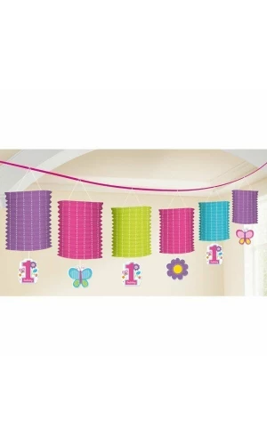 Sweet 1st Birthday Girl Paper Lantern Garland - 3.65m