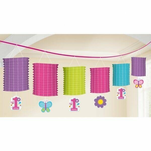 Sweet 1st Birthday Girl Paper Lantern Garland - 3.65m