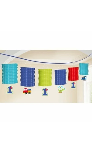 All Aboard 1st Birthday Boy Paper Lantern Garland - 3.65m