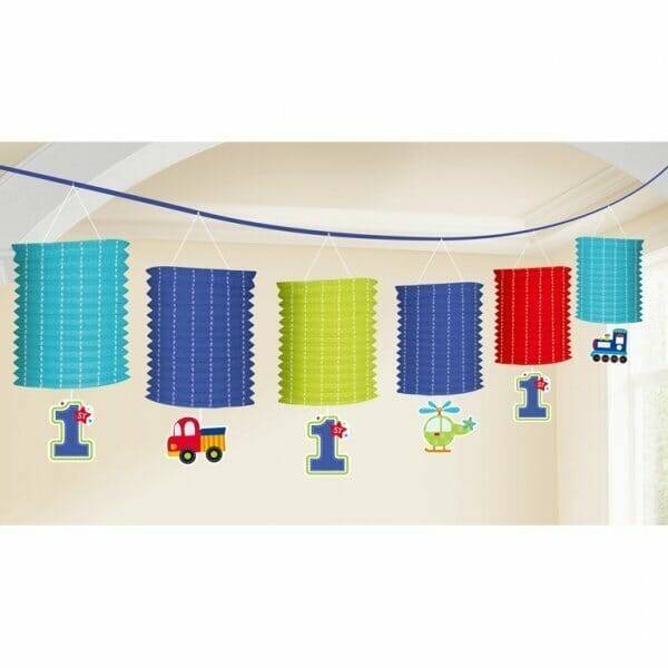 All Aboard 1st Birthday Boy Paper Lantern Garland - 3.65m