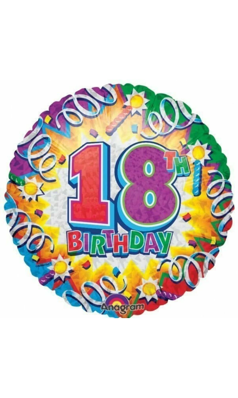Birthday Explosion 18th Prismatic 18'' Foil Balloon (45cm)