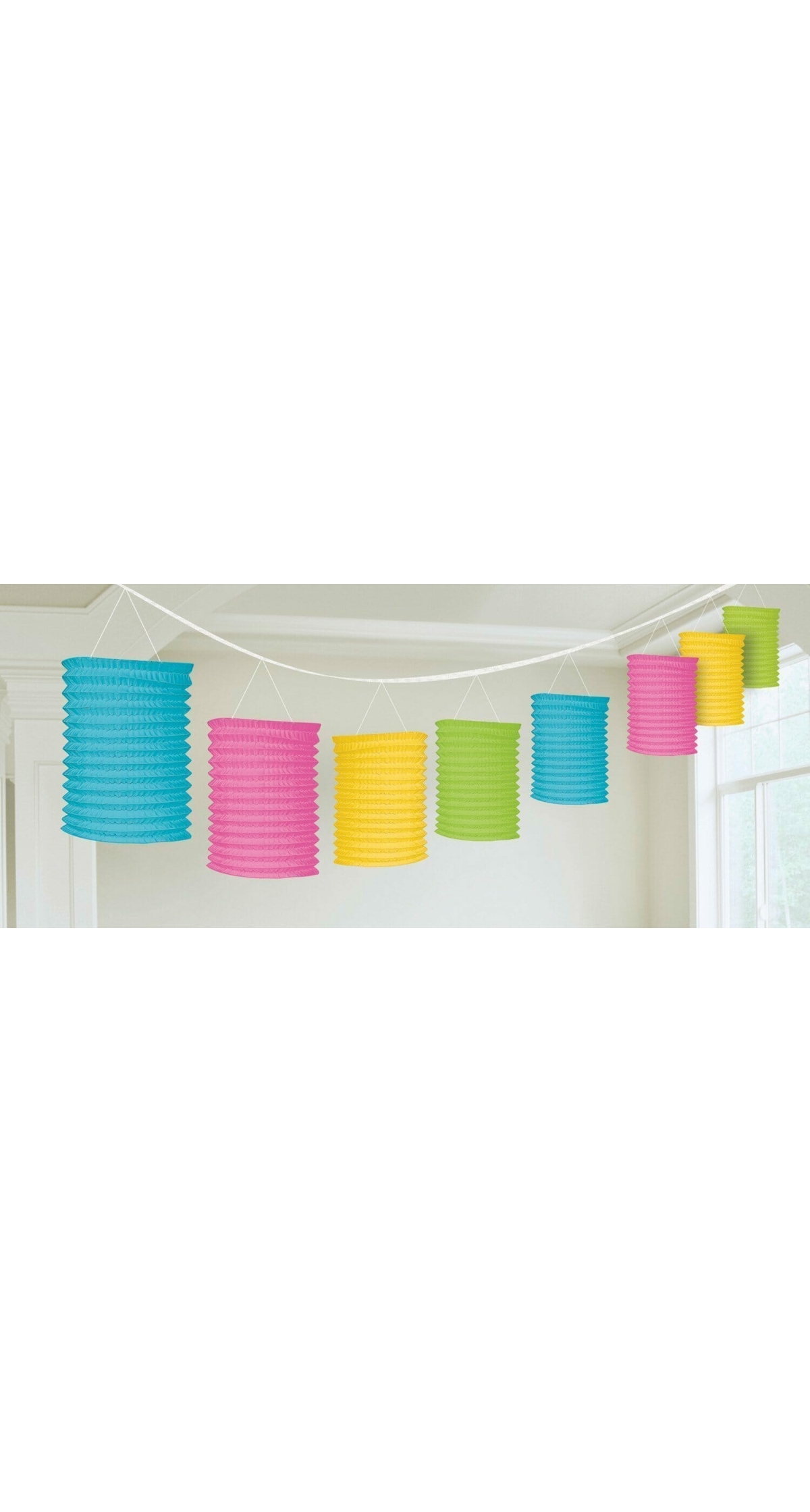 Multicoloured Paper Lantern Garlands - 3.65m
