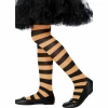 Tights Striped Orange & Black - Age 6 to 12 Years