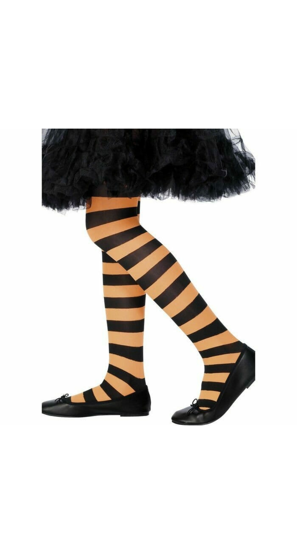 Tights Striped Orange & Black - Age 6 to 12 Years