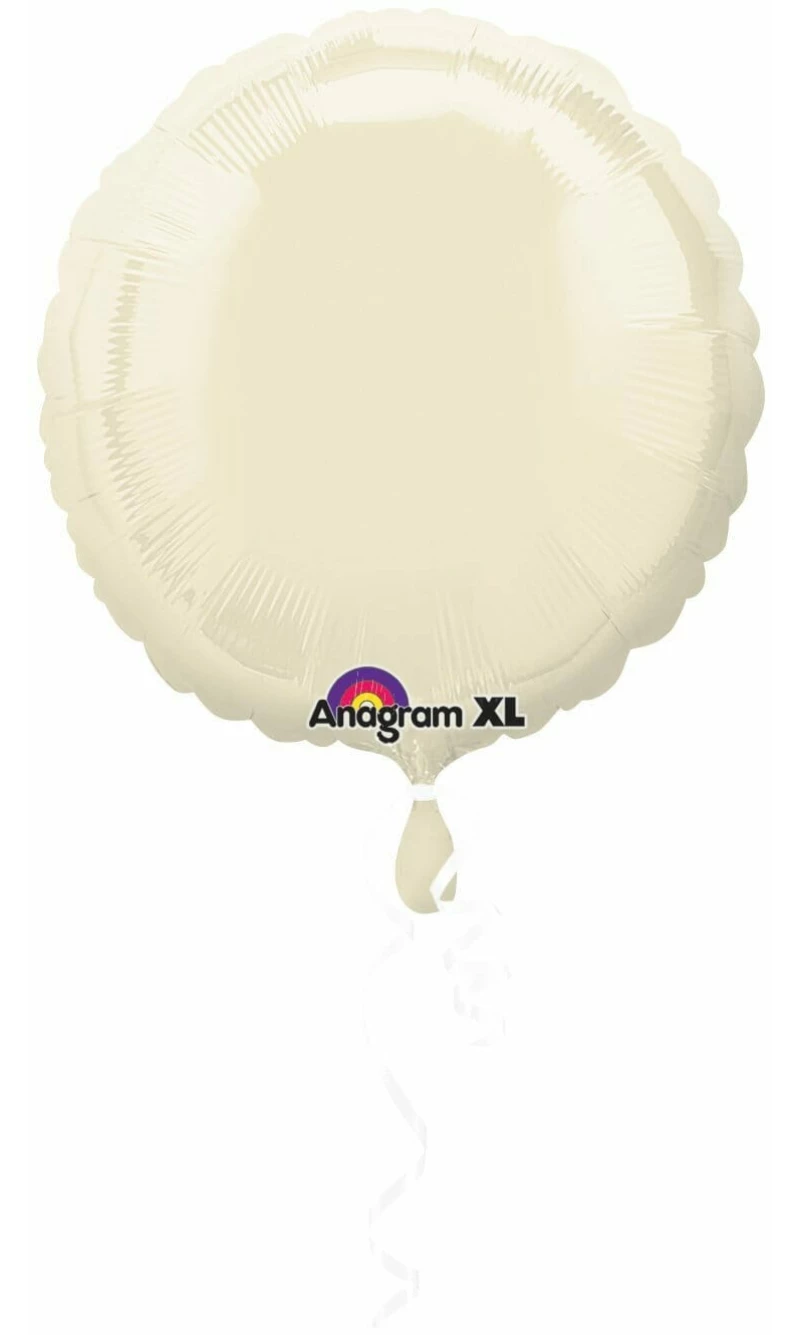 Iridescent Pearl Ivory Round Foil Balloon 18"