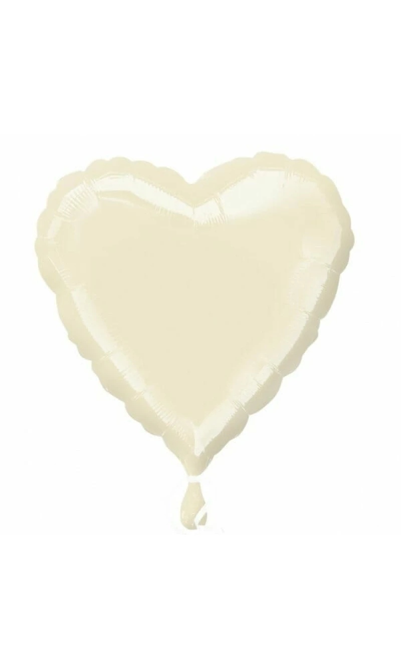 Iridescent Pearl Ivory Heart Foil Balloon 18''