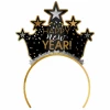 Happy New Year Tiara  Black Silver & Gold - 1pc