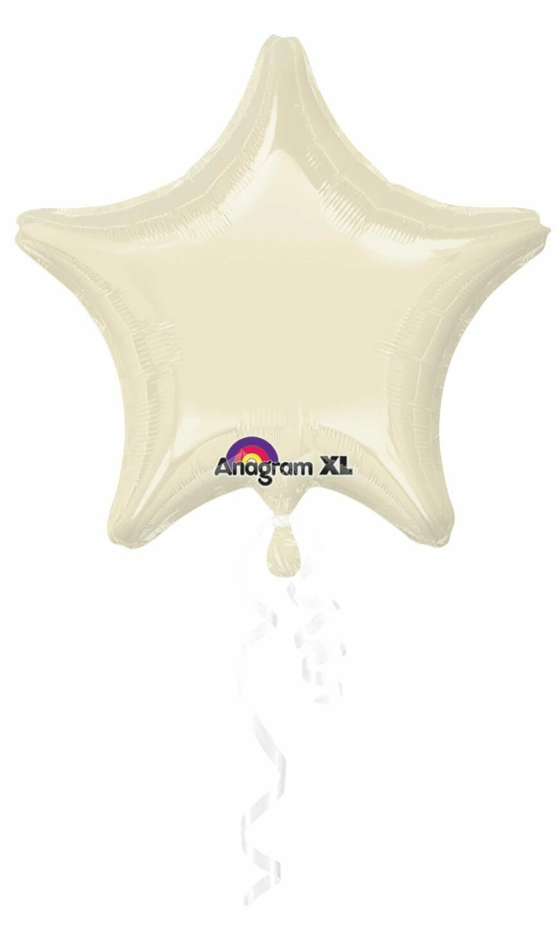 Iridescent Pearl Ivory Star Foil Balloon 18''