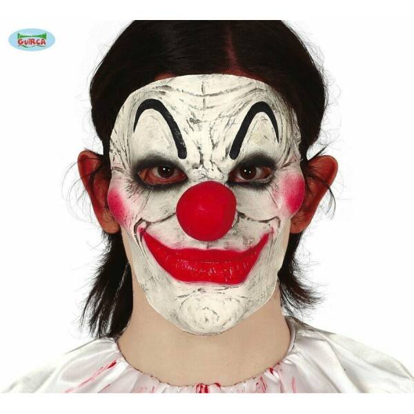 Latex Clown Half Mask - Adult One Size