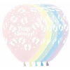 Pastel Matte Baby Shower Footprints Assorted Colors 12" Latex Balloon