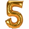 53 Inch Jumbo Size Foil Balloon Number 5 - Gold