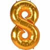 53 Inch Jumbo Size Foil Balloon Number 8 - Gold