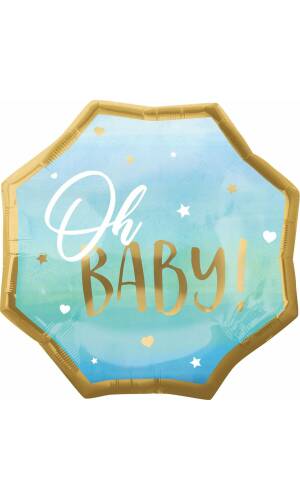 Baby Boy SuperShape XL Blue Foil Balloon - 55cm x 55cm