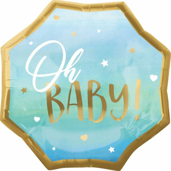 Baby Boy SuperShape XL Blue Foil Balloon - 55cm x 55cm