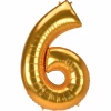 53 Inch Jumbo Size Foil Balloon Number 6 - Gold