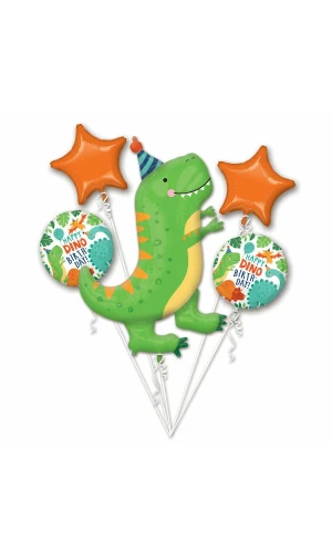 Dino-Mite Party Foil Balloon Bouquet - 5pk