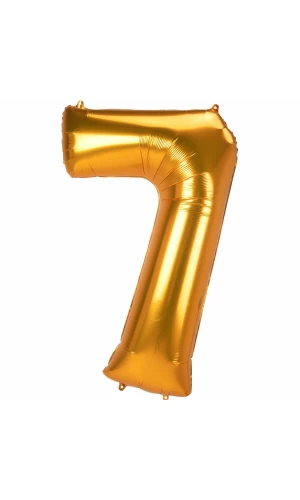 53 Inch Jumbo Size Foil Balloon Number 7 - Gold
