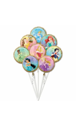 Disney Princess Balloon Bouquet Assorted Characters - 8pk